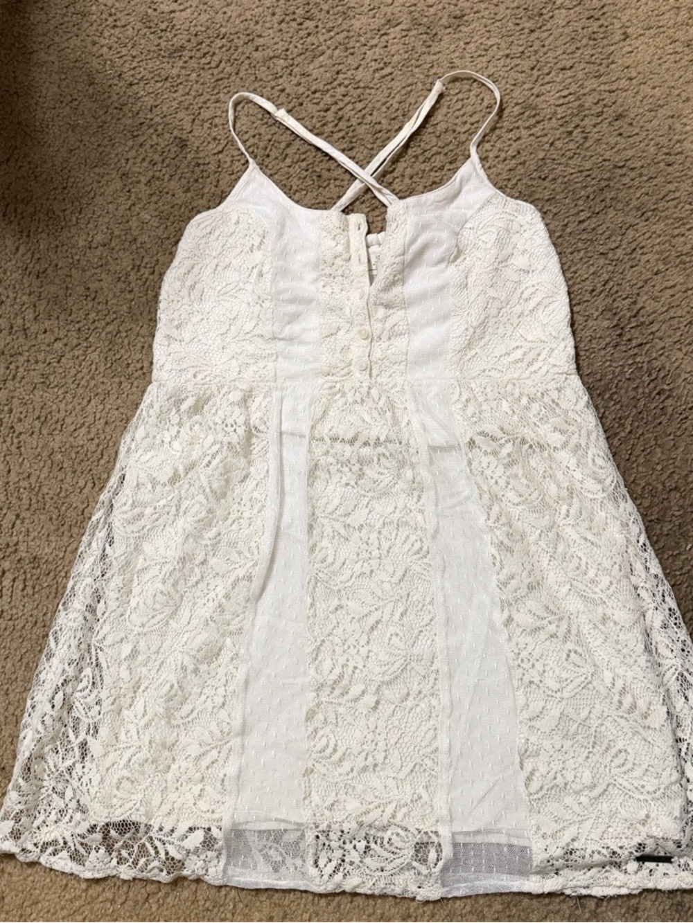 Babydoll White Lace with Crisscross Straps